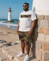 Tropical Art Men's Plus Size T-Shirt & Shorts Suit